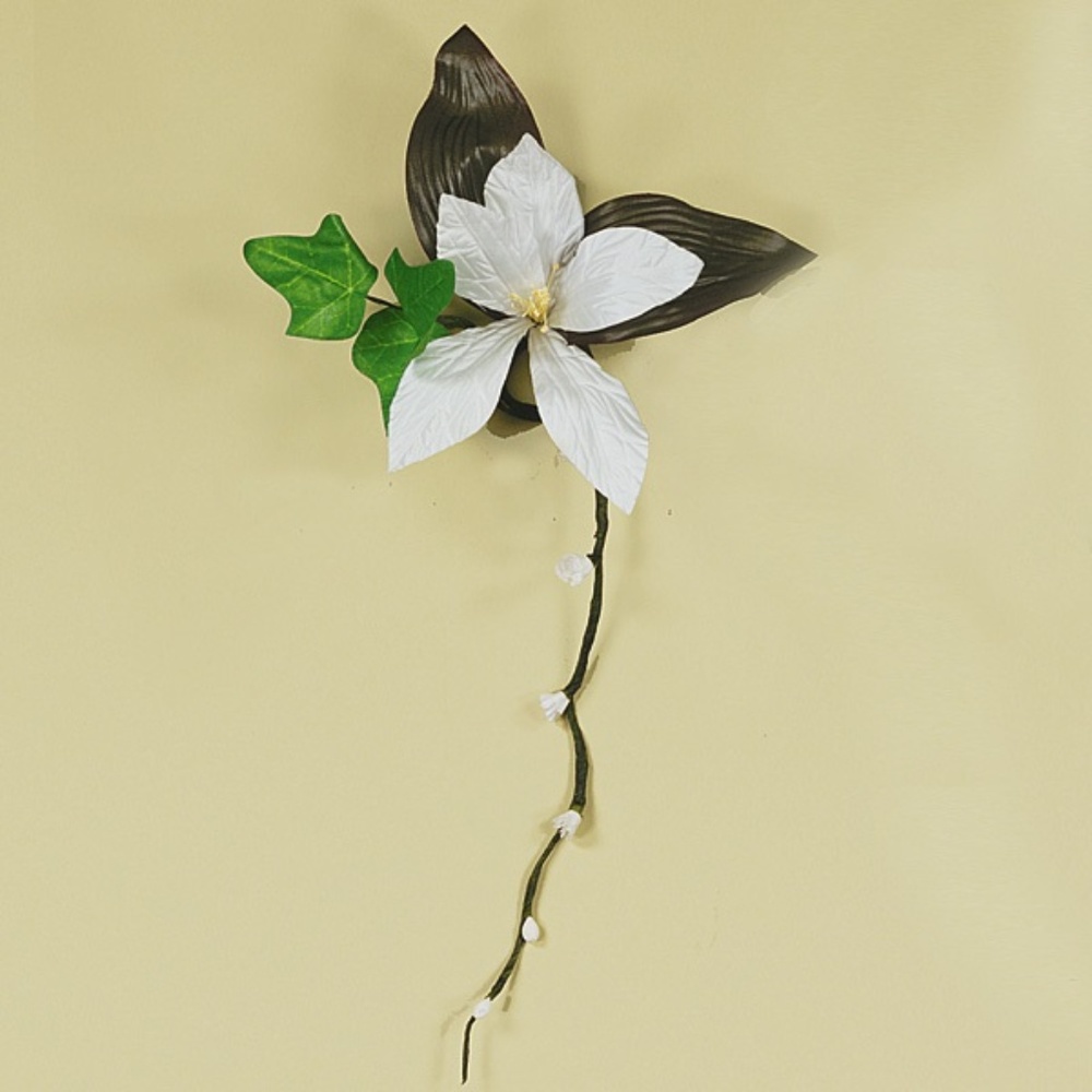 *White Lily & Ivy Taper Candle Ring Climber #R225W (NWT) #1